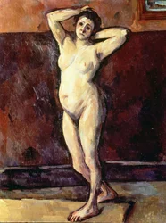 Mujer desnuda de pie